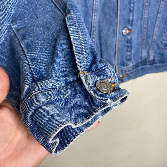 Levi's Silvertab Medium Wash Sherpa Denim Jean Trucker Jacket Big Boys Large - Picture 6 of 10